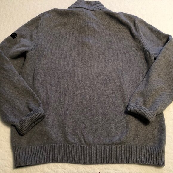 Ben Sherman 1/4 Zip pullover Sweater Men's XL, color grey, cable knit detail - Picture 8 of 8